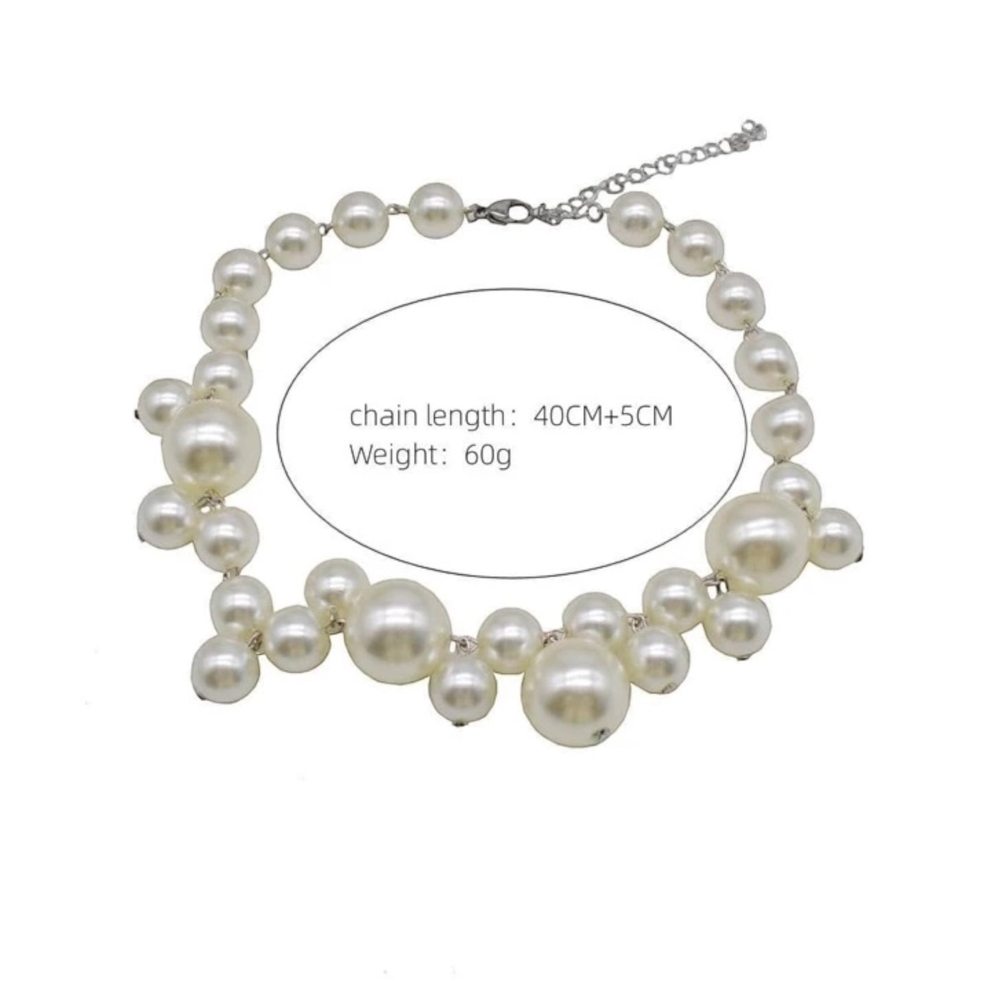 Faux pearl beaded necklace