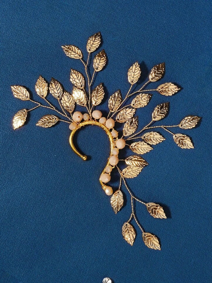 LEFT ear metal leaf cuff
