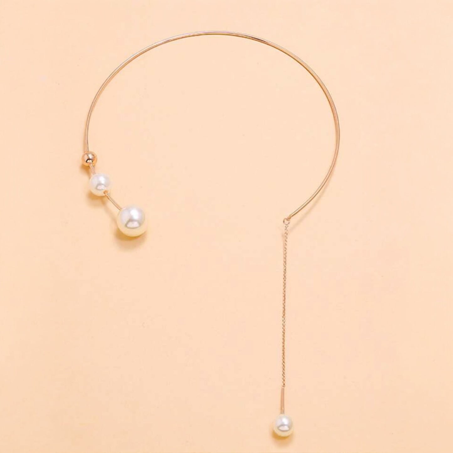 Pearl metal cuff choker