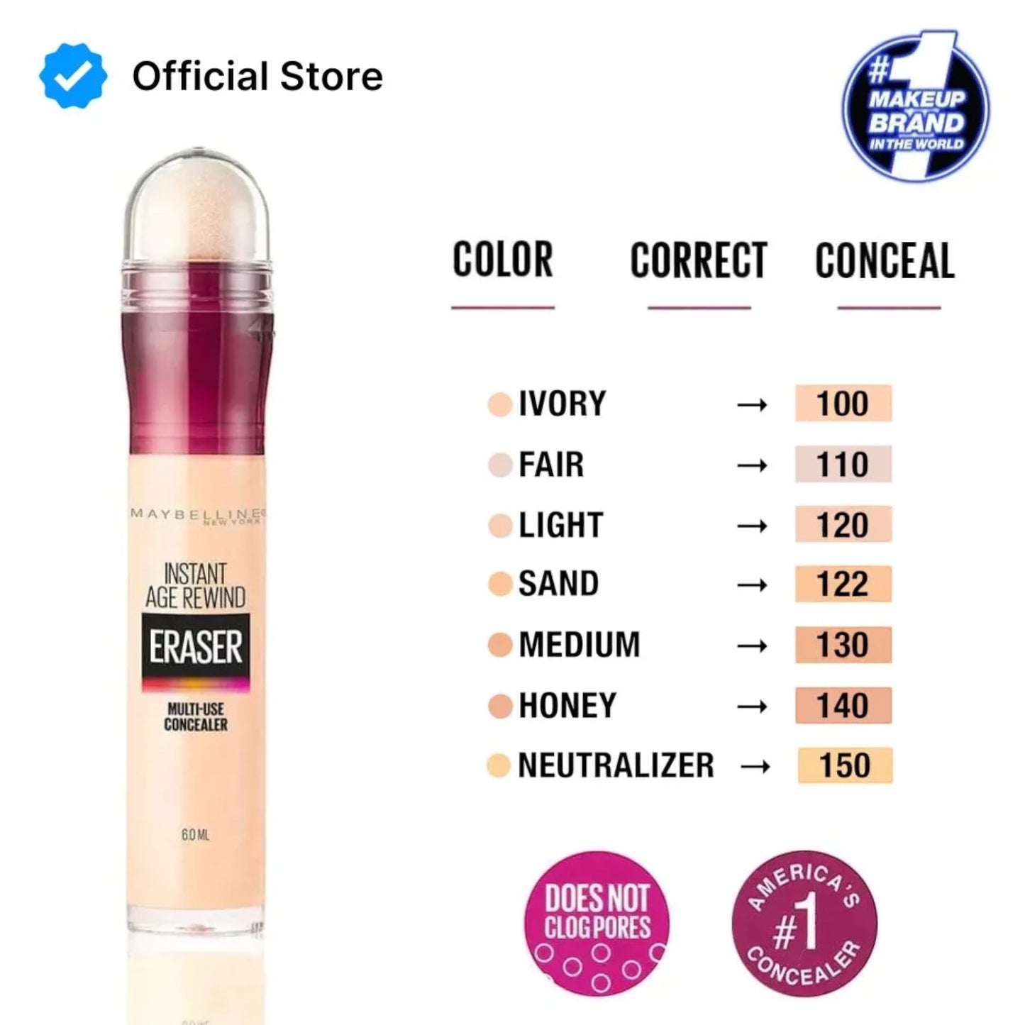 Maybelline instant age rewind eraser/ corrector/concealer