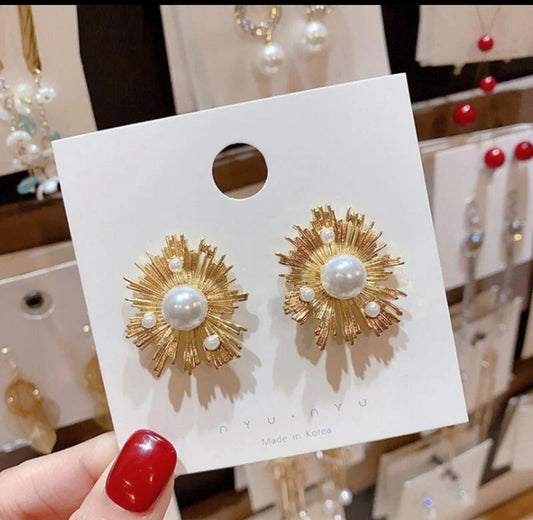 PEARL metal gold stud