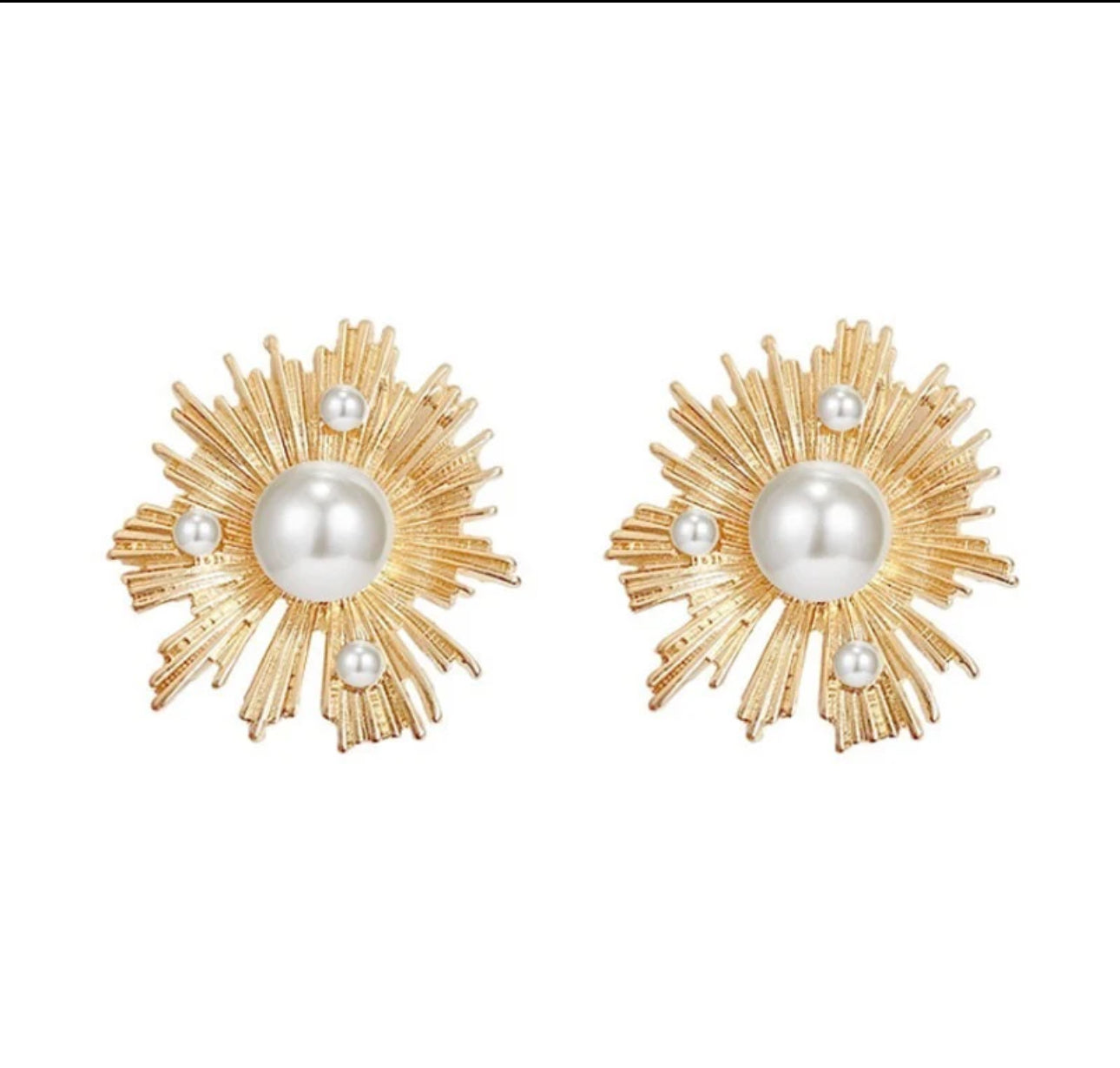 PEARL metal gold stud