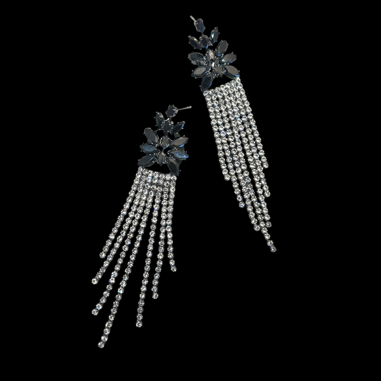 Black swarovski drop earring