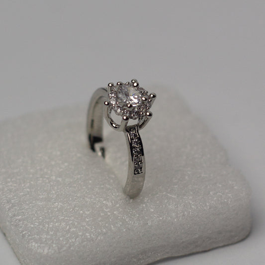 Solitaire silver  ring