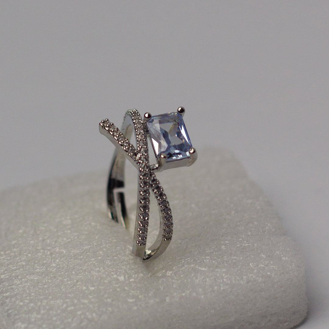 Ice blue stone ring
